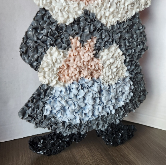 Vintage 1970s Melted Plastic Popcorn Blue Eyed Pilgrim Set Retro - Picture 7 of 17